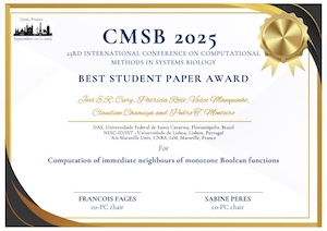 Best student paper award CMSB 2025